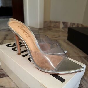 Schutz Transparent Silver Heels